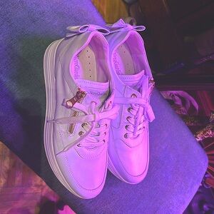 Size 7 - NeroGiardini Bow Platform Leather Sneakers